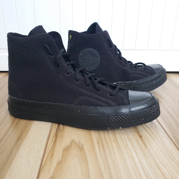 Converse Chuck 70 Renew Remix Knit High Top Black Canvas Shoes Men's 7 - Picture 1 of 9